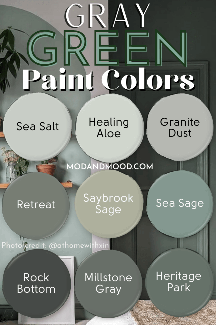 A collection of gray green paint colors as will be discussed in article
