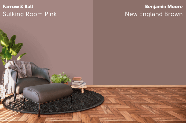 New England Brown vs sulking room pink