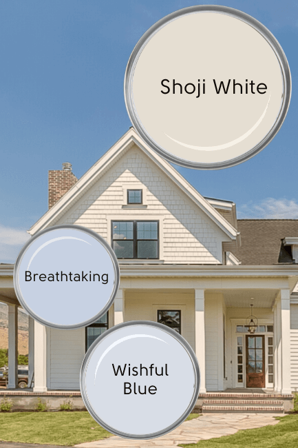 Shoji White and its complementary blues.