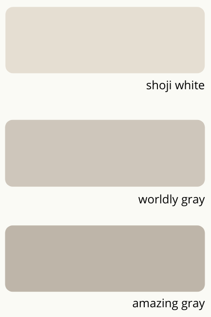 Shoji White Strip with worldly gray and amazing gray