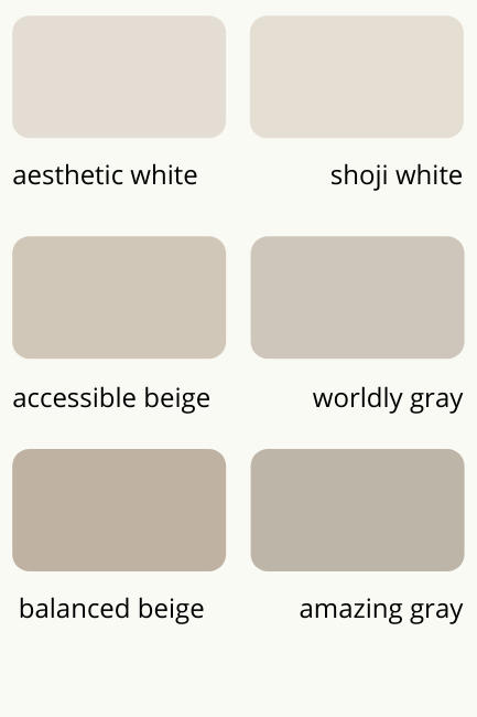 Accessible beige color strip vs shoji white