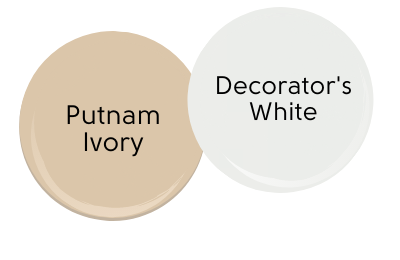 Color sample Putnam Ivory with Decorator's White