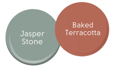 Jasper Stone with Benjamin Moore Baked Terracotta