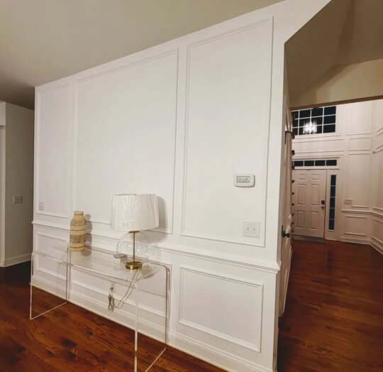 Chantilly Lace wainscoting in a living room