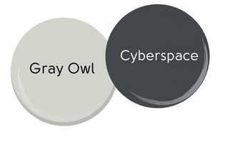 Dot of Cyberspace with a dot of Benjamin Moore Gray Owl