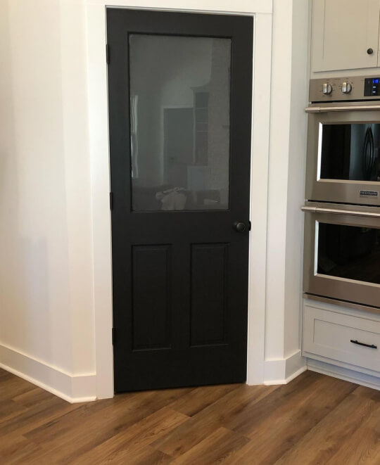 Tricorn black pantry door with half window