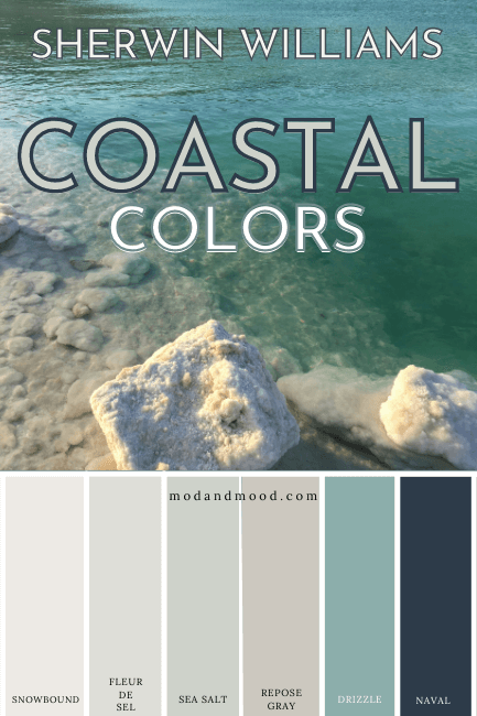 Sherwin Williams Coastal Palette featuring Sea Salt