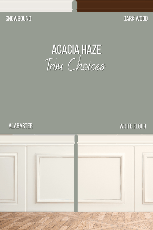 Acacia Haze background with different colors of trim sampled over top.