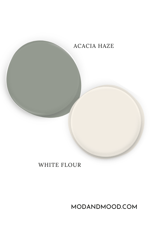 Coordinating Colored Paint drop of Acacia Haze with a drop of White Flour