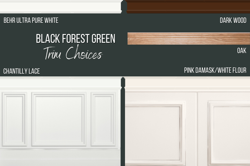 Black Forest Green with a variety of trim colors and choices
