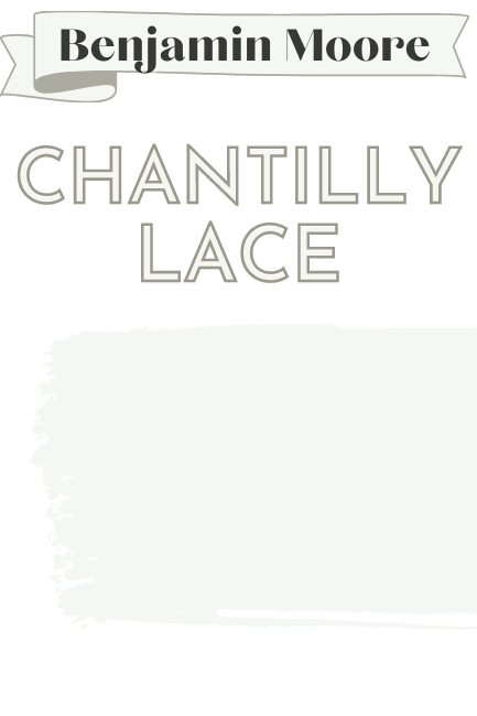 Paintbrush swipe swatch of Benjamin Moore Chantilly Lace