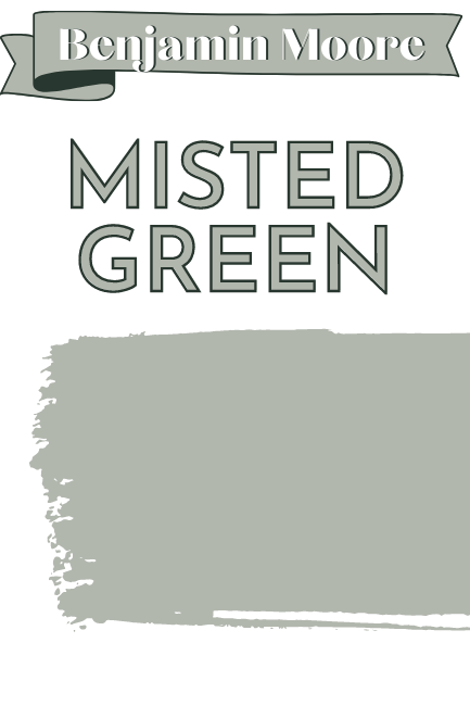 Paintbrush swipe swatch of Benjamin Moore Misted Green