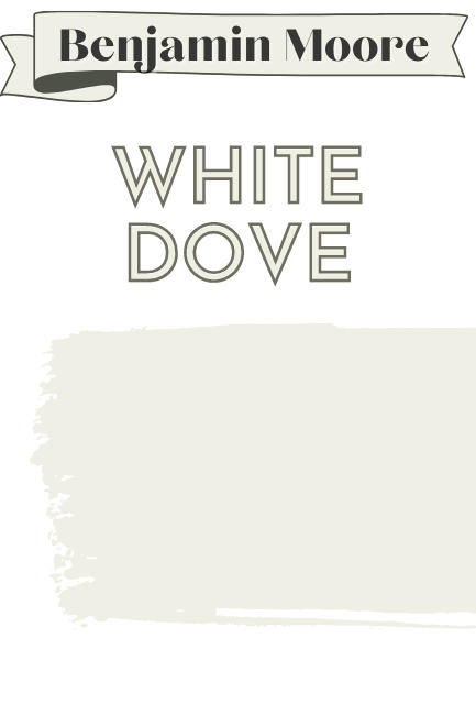 Paintbrush swipe swatch of Benjamin Moore White Dove