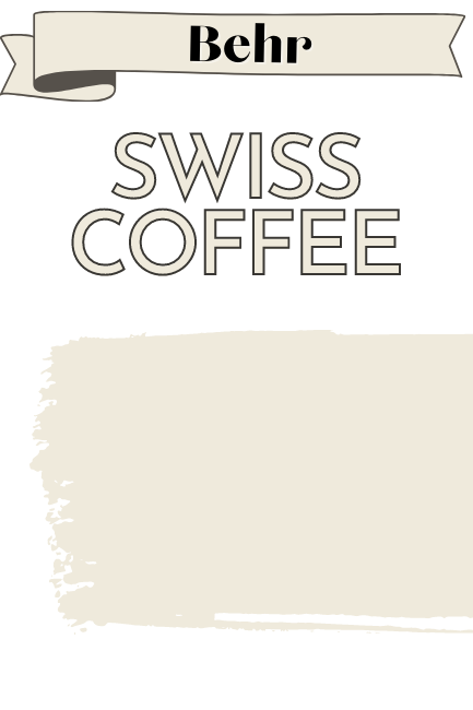 paintbrush swipe of swiss coffee by Behr