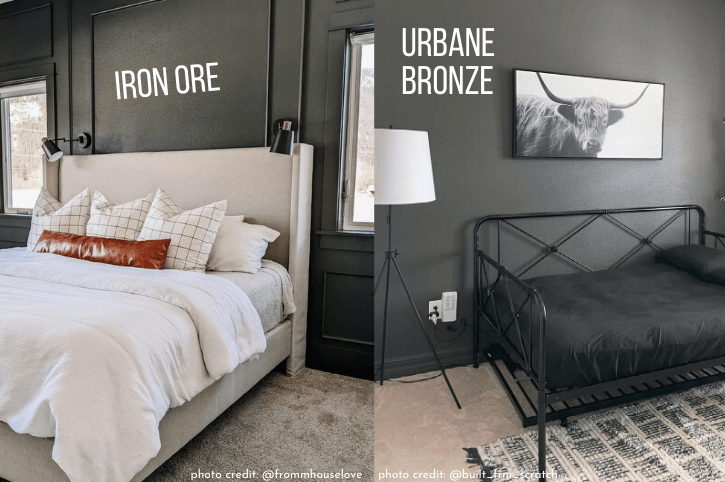 Iron Ore vs Urbane Bronze on accent walls