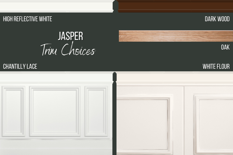 Jasper background with a variety of trim choices as outlined in the article