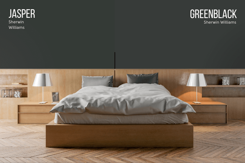 Jasper vs Greenblack on a wall in a bedroom