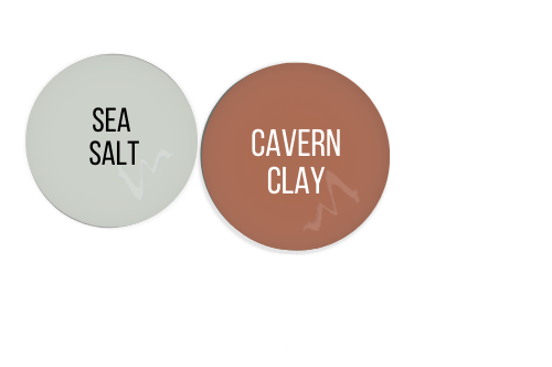 Cavern Clay Paint Dollop beside same of Sea Salt