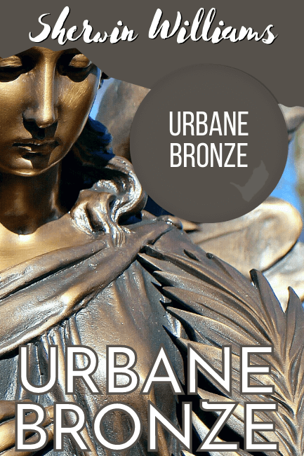 Urbane Bronze paint dot in front of a bronze angel statue