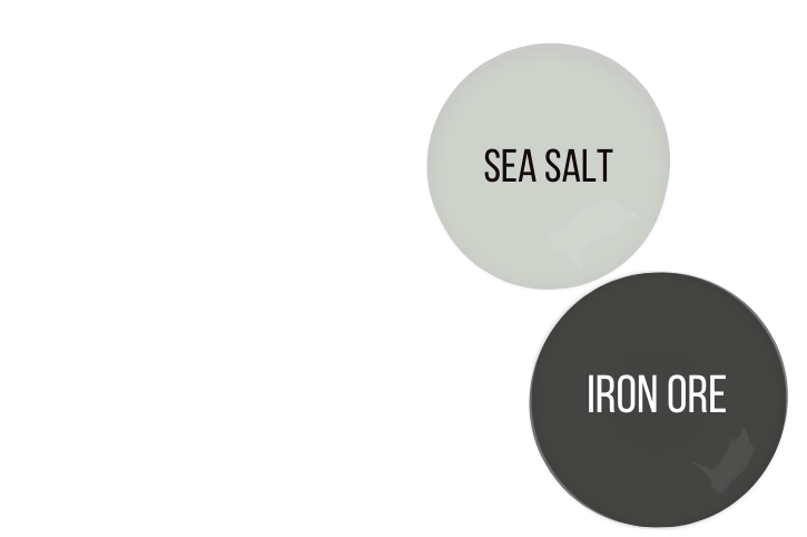 Sea Salt swatched beside Iron Ore