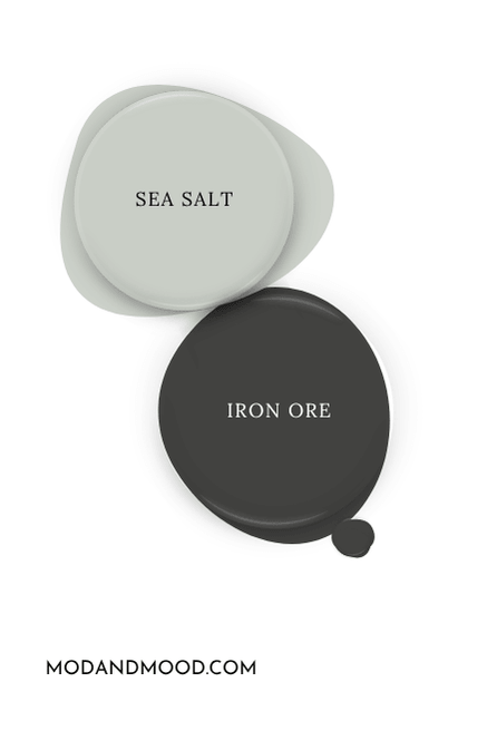 Sea Salt swatched beside Iron Ore