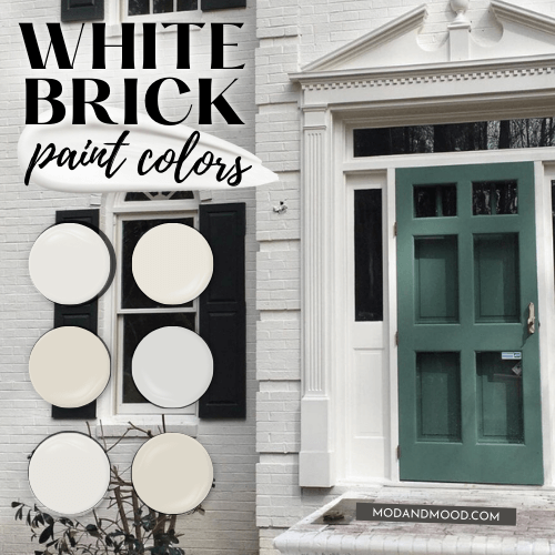 6 white swatches over an alabaster brick exterior.