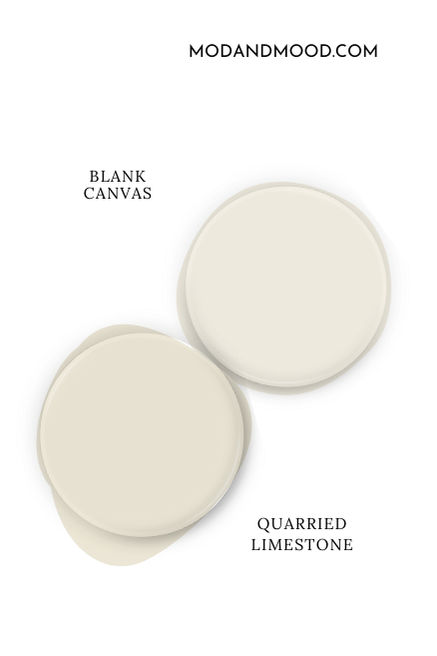 Swatches of Blank Canvas and Quarried Limestone together