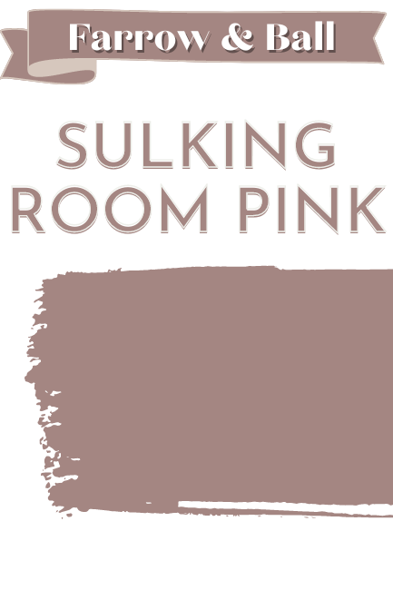 Sulking Room Pink Color Card with a swipe of the color across