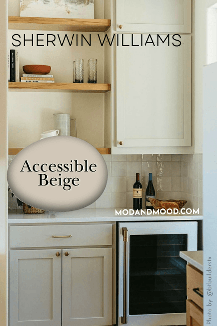 Sherwin Williams Accessible Beige on cabinets
