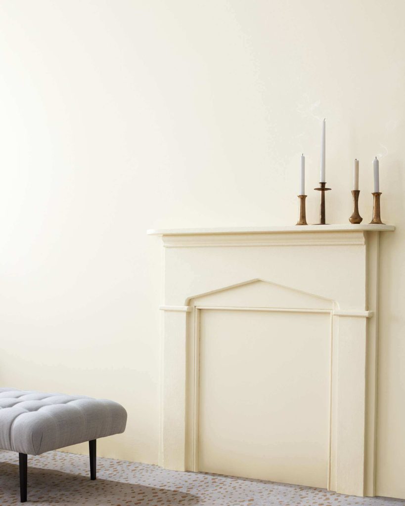 Benjamin Moore White Dove stock photo from their website. White Dove looks buttery almost yellow
