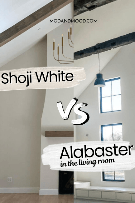 Shoji White vs Alabaster on images of living rooms