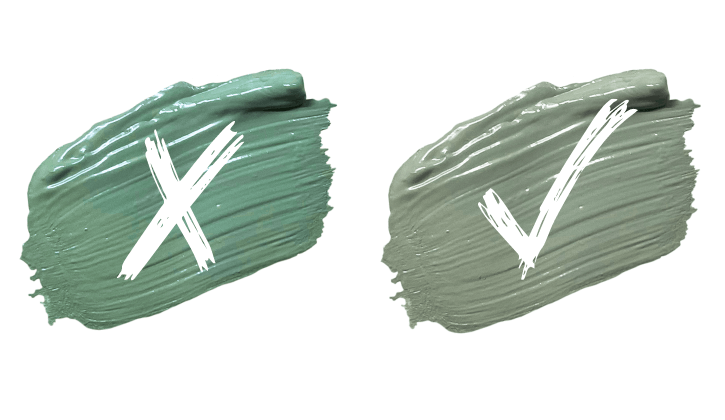 Bright Sage green paint swatch compared to a proper sage green