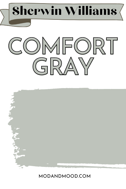 Sherwin Williams Comfort Gray Paint Swipe swatch color card