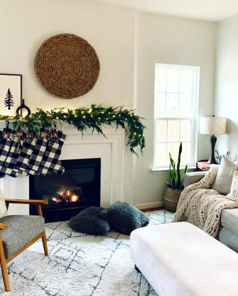 Sherwin Williams Natural Choice on walls and trim in a living room.