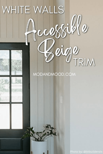 Sherwin Willams Westhighland white on walls and adjoining walls and trim in accessible beige.