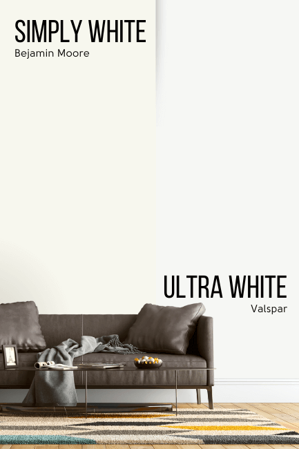 Simply White vs Valspar Ultra White on a wall