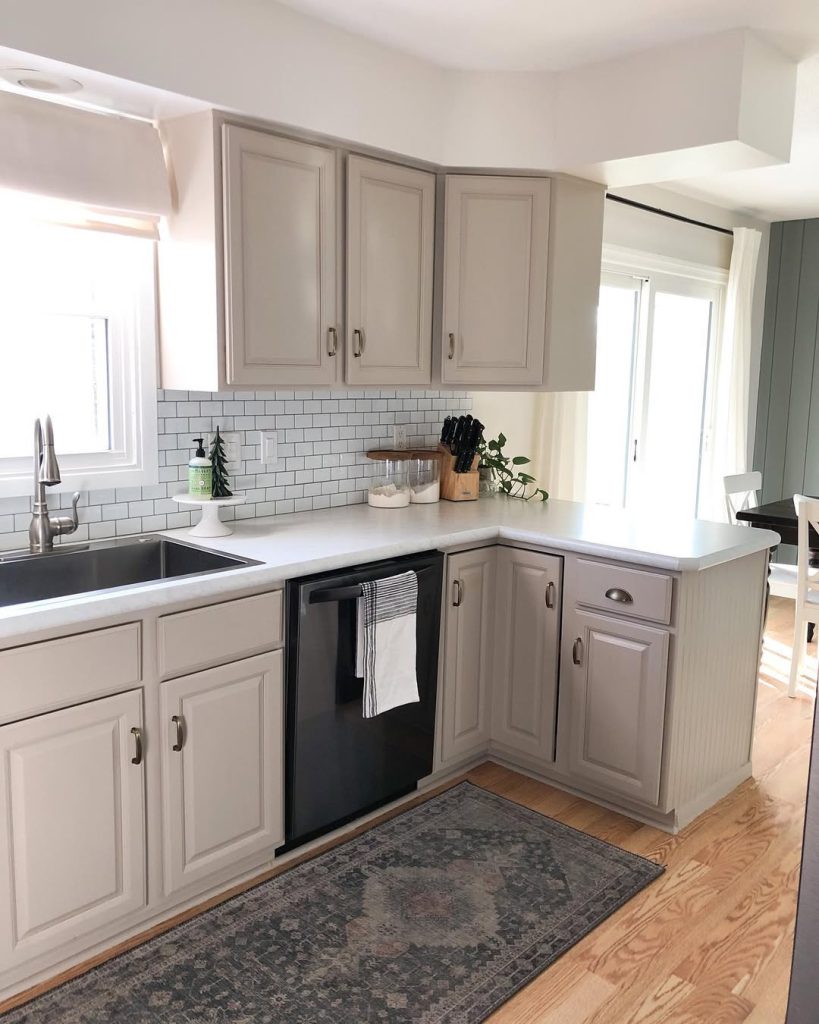 Benjamin Moore Stone Hearth where it looks a bit more taupe.