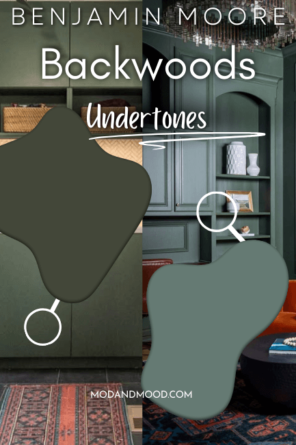 Graphic shows the different undertones of Backwoods over real photos.