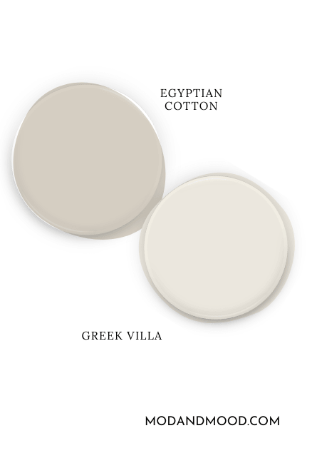 Dulux Egyptian Cotton with coordinating color Sherwin Williams Greek Villa