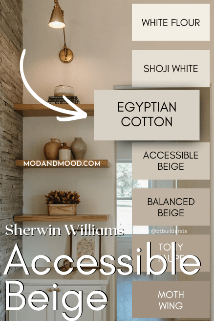 Dulux Egyptian Cotton slotted into the Sherwin Williams Accessible Beige color strip.