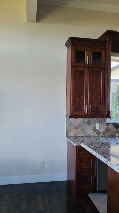 Maritime White on a wall in a kitchen dining room