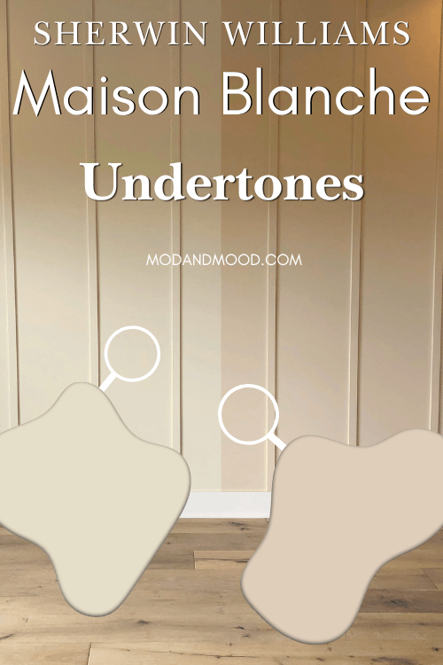 Sherwin Williams Maison Blanche undertones on a wall, from more yellow to almost pink.