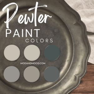 Paint dots of 6 pewter colors over a pewter platter