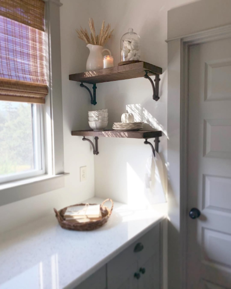 Sherwin Williams Dorian Gray on an interior door and trim