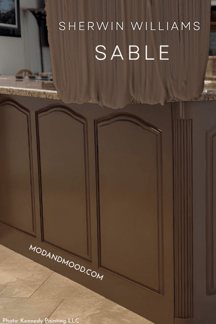 Sherwin Williams Sable on an island