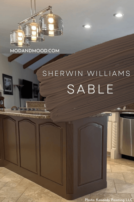 Sherwin Williams Sable on an island