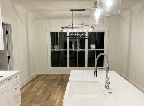 Sherwin Williams Spare white on walls in a dining room