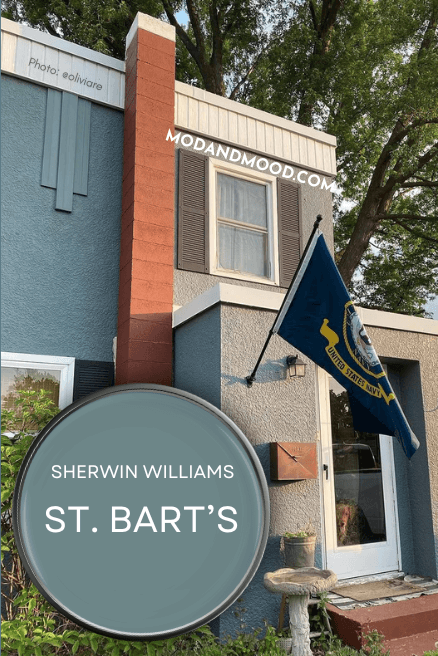 Sherwin Williams St. Bart's lookalike on the exterior of a stucco house