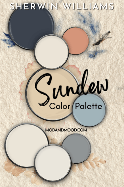 Sherwin Williams Sundew with all of the colors from the article