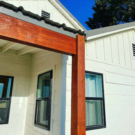 Sherwin Williams Alabaster where it looks warm and sunny on an exterior